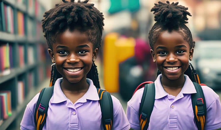 Two kids smiling