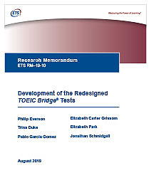 Read the Development of the Redesigned TOEIC Bridge Tests 